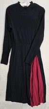 Vestido para mujer negro con acampanado rojo en la parte inferior bonito jardín talla pequeña