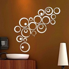 Actualiza la decoración de tu hogar con 24 piezas pegatinas de pared de acrílico redondas extraíbles con espejo