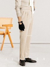 Para hombres Gurkha Vestido Largo Formal Pantalones Pana Pantalones Negocios Cintura Alta Retro