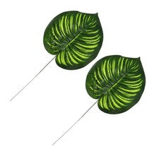 2 Piezas Hojas Artificiales Verdes para Hogar Cocina Fiesta Decoraciones Artesanías (