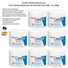CeraVe Crema Hidratante Cuidado Facial y Corporal Piel Seca 8x340g