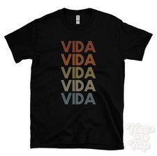 CAMISETA VIDA ESTILO RETRO REPETIDA Hombre y Mujer Novedad Genial Nombre Regalo