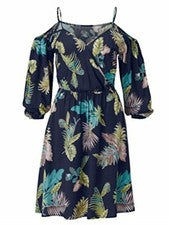 Vestido Odeon estampado floral azul talla 34 NUEVO