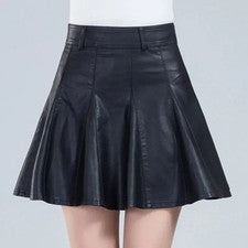 Mujer Faldas Elegantes Talla Grande Nueva Moda Estilo Coreano Cuero Real Genuino Esquí
