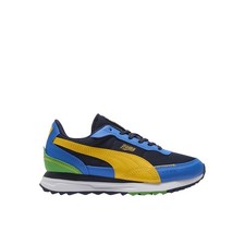 Tenis informales PUMA Road Rider de cuero con cordones para jóvenes niños negros, azules, amarillos