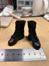 Botas de Combate Negras Escala 1/6 Correa Zapatos Huecos Para 12" PH TBL HOT TOYS Figura