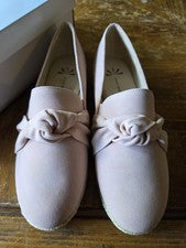 Isaac Mizrahi Live! Zapatos sin cordones alpargata de gamuza para mujer talla US 8 M agua de rosas