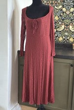 Vestido midi elástico de encaje oxidado Bloomchic para mujer talla 10 NUEVO transparente Fairycore