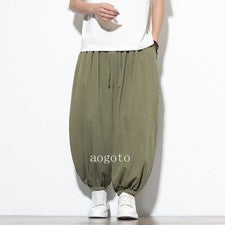 Pantalones informales de verano para hombre estilo chino pantalones de linterna sueltos pantalones largos de pierna anch