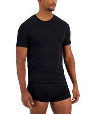 Alfani Hombre 4-Pk. Camisetas interiores de algodón liso de ajuste clásico negras profundas talla XL