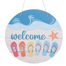 Letrero colgante de bienvenida para decoración de puerta de entrada decoraciones temáticas de playa para el hogar