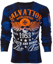 Camisa térmica manga larga ARCHAIC by AFFLICTION para hombre MAREA NEGRA motociclista negra $58