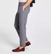 Pantalones de vestir Michael Kors grises elásticos calce clásico rendimiento para hombre 30x30 JL5