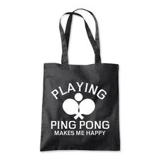 Bolso de compras de playa de ping pong makes me feliz