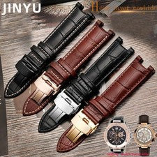 Correa de reloj de cuero genuino apta para correa de reloj de pulsera Gc 22x13 mm 20x11 mm con muescas