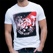Camiseta De Colección Y2K $58 DIESEL Blanca MOHICAN Manga Corta Calce Ajustado Diseñador Nueva Con Etiquetas