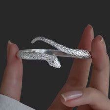 Pulsera mujer serpiente con circonitas - brazalete bisutería plata de ley 925