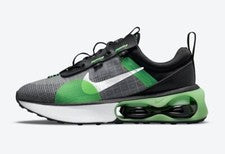 Nike Niños Air Max 2021 GS Zapatilla Reino Unido 5.5 Reino Unido 6 Negro Cromo Verde Zapato DA3199-004