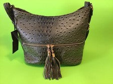 Bolso de mano DELUXITY Los Angeles para mujer verde con dorado NUEVO