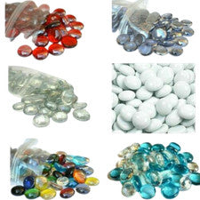 Guijarros de vidrio para manualidades, bodas, decoración del hogar, varios colores 17-20 mm