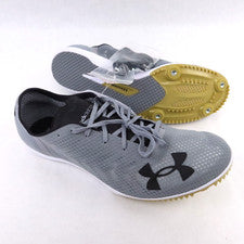 Under Armour Kick Distance 2 Hombres 11.5 Gris Negro Zapatos de Pista Picos 3020351-102