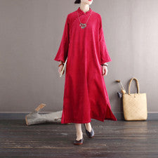 Vestido asiático de mujer con cordón suelto Cheongsam étnico línea A camisa acampanada ocio