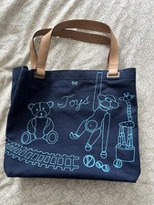 Bolso de Mano Anya Hindmarch Azul Lona + Cuero - Diseño Juguetes Infantiles