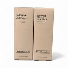 2 Sueros faciales brillantes de vitamina C Global Beauty Care con niacinamida AHAs y V.E
