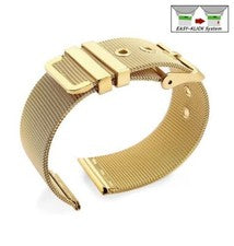 Correa de reloj de malla Milanaise de acero inoxidable Easy-Klick modelo Herford oro 20 mm