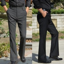 Hombres Acampanado Campana Parte Inferior Vestido Pantalones Elastizados Inteligentes Informales Pantalones Bootcut Moda