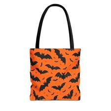 Bolso de Mano Patrón de Murciélago | Naranja y Negro Halloween Patrón por Todas Partes