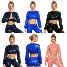 Para mujeres Trajes Baile Ropa de club nocturno Moda Top corto Fiesta Camiseta Sexy Camiseta Interior