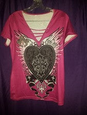 Mujer Moda Punk Estilo Informal Estampado Algodón Color Puro Camiseta