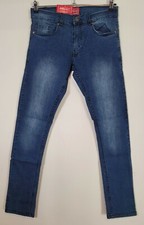 Pantalones de mezclilla Mousai para hombre talla 30 x 32 azul medio nuevos con etiquetas precio de venta sugerido por el
