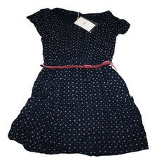 VESTIDO SEÑORA VESTIDO SEÑORA VESTIDO DE TIRANTES LTB AZUL PUNTOS ESTAMPADO CINTURÓN TALLA M 38 NUEVO