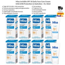 Crema de cuidado facial diario Mixa Invisible FPS 50 - Protección e hidratación UVA/UVB x8