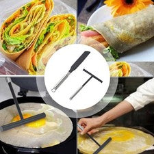 2x Esparcidor de crepe utensilio ayudante de cocina raspador de pastel de huevo para restaurante duradero