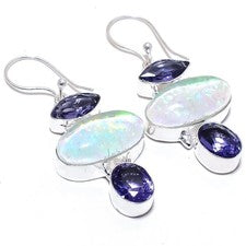 Pendiente de joyería de plata esterlina 925 con piedras preciosas de...