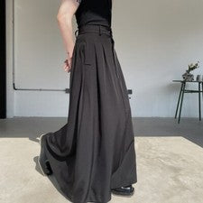 Pantalones de pierna ancha sueltos estilo callejero japonés para hombre falda gótica pantalones informales