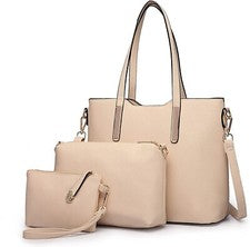 Miss Lulu Mujeres Moda Bolso de Mano Bolso de Hombro Cartera Cuero Sintético 6648 Beige