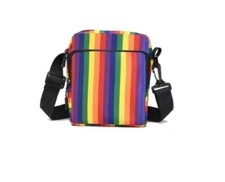 Bolso Mensajero Retro Unisex Arco Iris Orgullo Estampado Rayas Festival Camping Nuevo