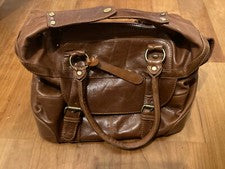 Bolso de hombro Topshop Y2K para mujer de cuero tostado estilo médico grande con diseño de hebilla