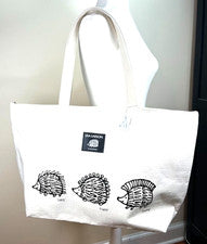 NUEVO CON ETIQUETAS - Bolso de Hombro LISA LARSON Eco Marfil Lona Cremallera Japón Diseño Erizo