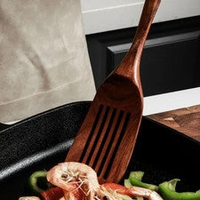 Juego de espátulas de madera de acacia para cocina con bordes redondeados para utensilios de cocina para