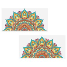 2 piezas calcomanías autoadhesivas de arte de pared Homsfou decoración del hogar ventana mandala