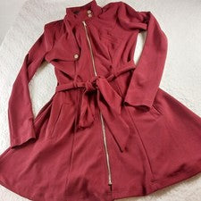 Vestido para mujer Moda Nova Talla S Borgoña Cremallera Completa Manga Larga