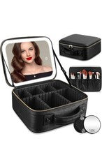 Estuche de Maquillaje de Viaje BH Estee con Espejo LED Organizador de Cosméticos Negro Caja Nueva