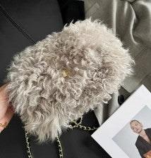 Bolso de mano de piel de cordero real para mujer Bolso bandolera Bolso de cadena de moda