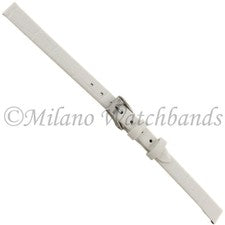 Correa de reloj para damas Morellato de cuero genuino de grano de cocodrilo blanco 2860 de 8 mm