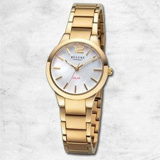 Regent Metal Reloj de Pulsera Señoras Cuarzo Oro Pulsera de Metal URF1536